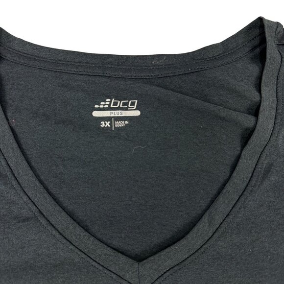 Bcg Plus Size 3X Black Long Sleeve V Neck Active Top Polyester Made In Egypt - Picture 6 of 6
